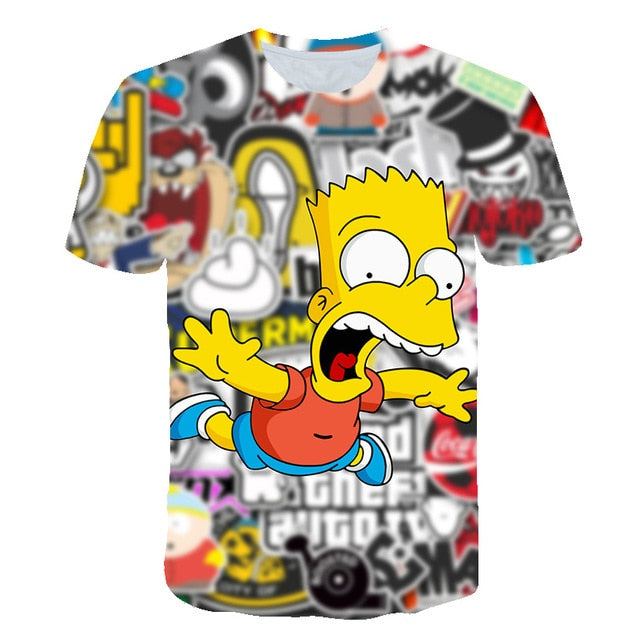 spongebob squarepants casual men's t-shirts, 3D printed t-shirts, casual cartoon fashion t-shirts, men and women